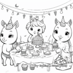 Unicorn Party Coloring Pages for Kids 2