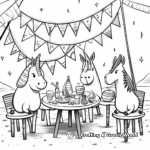 Unicorn Party Coloring Pages for Kids 4