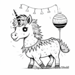 Unicorn Pinata Birthday Party Coloring Pages 2