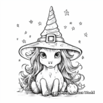 Unicorn Pumpkin with Witch's Hat Coloring Pages 2