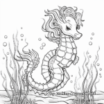 Unicorn Seahorse and Rainbow Coloring Pages 2
