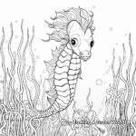 Unicorn Seahorse with Ocean Friends Coloring Pages 1
