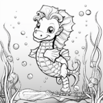 Unicorn Seahorse with Ocean Friends Coloring Pages 3