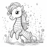 Unicorn Seahorse with Sparkles Coloring Pages 1