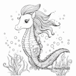 Unicorn Seahorse with Sparkles Coloring Pages 3