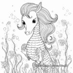 Unicorn Seahorse with Sparkles Coloring Pages 4