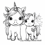 Unicorn with Butterfly Friends Coloring Sheets 2