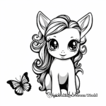 Unicorn with Butterfly Friends Coloring Sheets 3