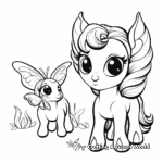 Unicorn with Butterfly Friends Coloring Sheets 4