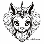 Unicorn with Hearts: Love-Themed Coloring Pages 1
