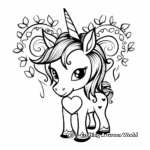 Unicorn with Hearts: Love-Themed Coloring Pages 3