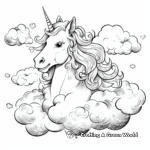 Unicorn with Rainbows and Clouds Coloring Page 2