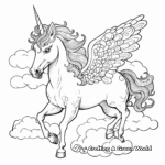 Unicorn with Rainbows and Clouds Coloring Page 3