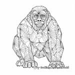 Unique Abstract Gorilla Coloring Pages 1