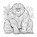 Unique Abstract Gorilla Coloring Pages 4