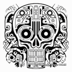 Unique Abstract Skull Coloring Pages for Adults 4