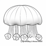 Unique Flower Hat Jellyfish Coloring Page 1