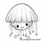 Unique Flower Hat Jellyfish Coloring Page 4