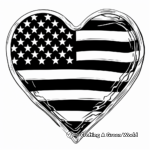 USA Heart Shaped Flag Coloring Pages 2