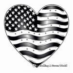 USA Heart Shaped Flag Coloring Pages 3