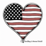 USA Heart Shaped Flag Coloring Pages 4