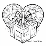 Valentine Heart Gift Box Coloring Pages 1