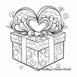 Valentine Heart Gift Box Coloring Pages 2