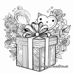 Valentine Heart Gift Box Coloring Pages 3