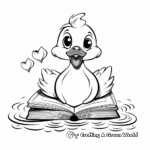 Valentine's Day Love-struck Rubber Duck Coloring Pages 2