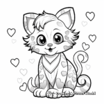 Valentine's Themed Ragdoll Cat Coloring Pages 1