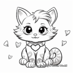 Valentine's Themed Ragdoll Cat Coloring Pages 2