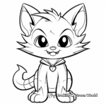 Vampire Cat Halloween Coloring Page 2