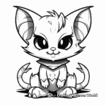 Vampire Cat Halloween Coloring Page 3
