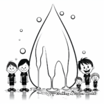 Various Sizes of Raindrop Coloring Pages 1
