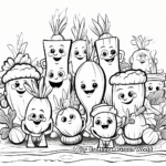 Vegetable Garden Coloring Pages: Various Veggies 1