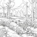 Vegetables in the Wild: Forest-Scene Coloring Pages 2