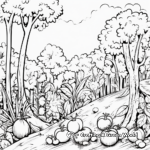Vegetables in the Wild: Forest-Scene Coloring Pages 3