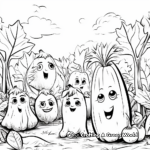 Vegetables in the Wild: Forest-Scene Coloring Pages 4