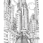 Vertical Skyscraper Coloring Pages 4