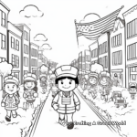 Veterans Day Parade Scene Coloring Pages 1