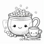 Vibrant Bubble Tea and Friends Coloring Pages: Teacup, Teapot, and Pearls 1