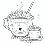 Vibrant Bubble Tea and Friends Coloring Pages: Teacup, Teapot, and Pearls 4