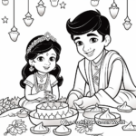 Vibrant Diwali Coloring Pages 1