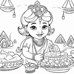 Vibrant Diwali Coloring Pages 4