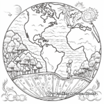 Vibrant Earth Day Globe Coloring Pages 1
