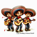 Vibrant Mariachi Band Coloring Pages 1