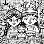 Vibrant Mexican Folk Art Coloring Pages 1