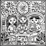 Vibrant Mexican Folk Art Coloring Pages 3