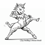 Vibrant Tap Dancing Unicorn Coloring Pages 2