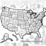 Vibrant USA Map Coloring Pages for Children 1